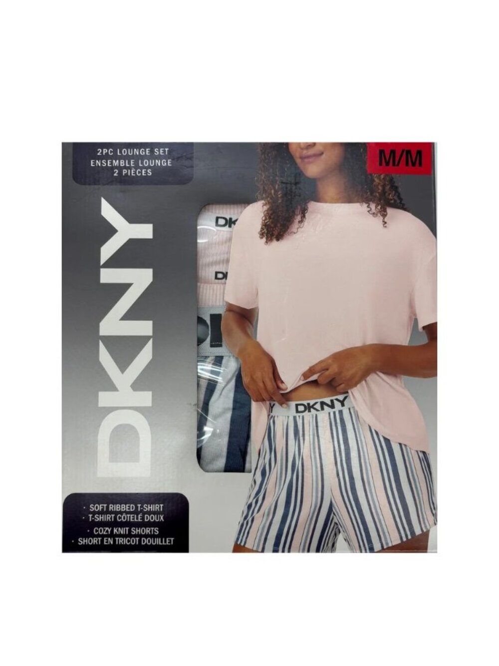 DKNY Women's Two Piece Lounge Set | Pink & Blue | Medium **NEW